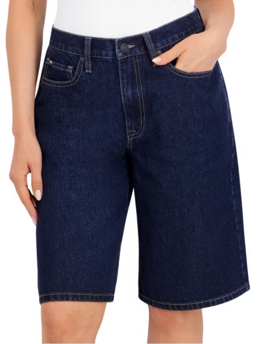 DKNY Jeans Women's Mid-Rise Denim Shorts Jorts